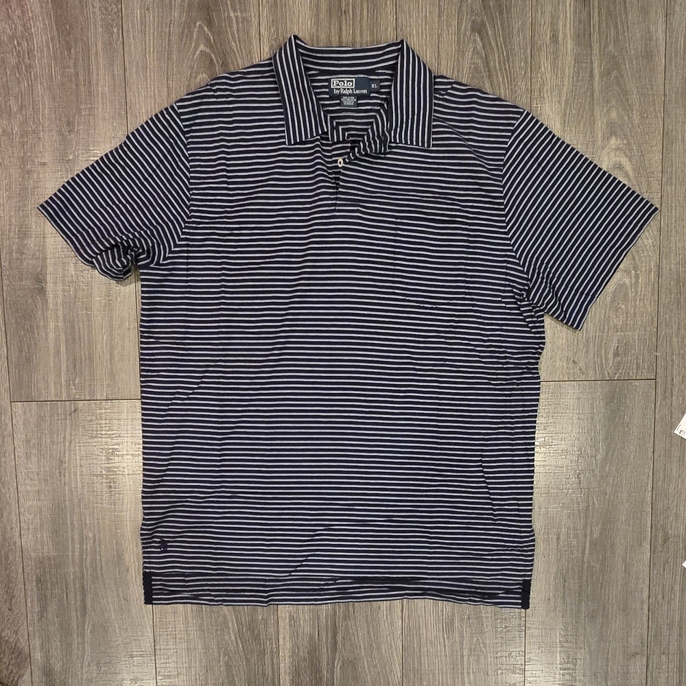 Ralph Lauren: Vintage Navy and White Striped Polo.